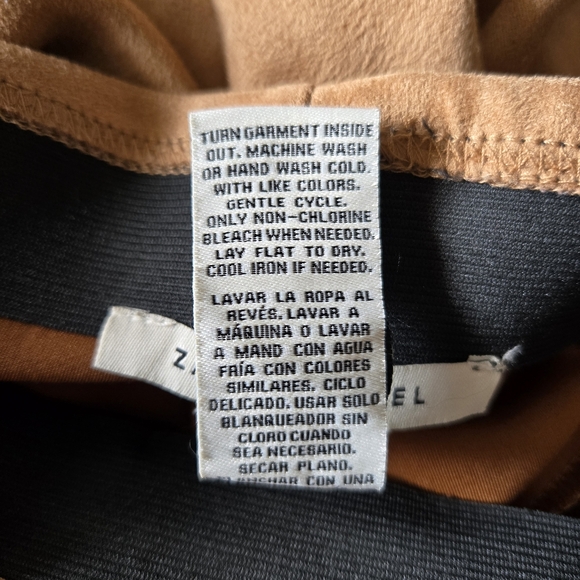 Zac & Rachel Tan Faux Suede Pants Size L - Picture 4 of 5